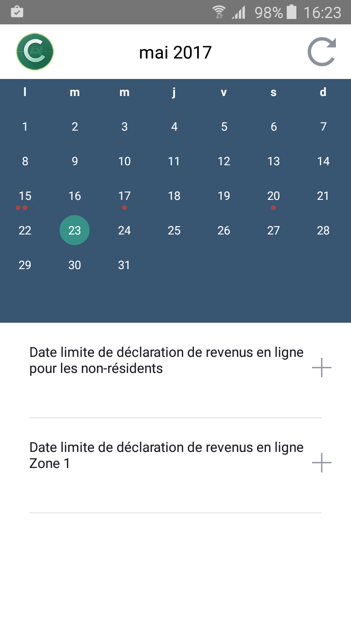 Application calendrier fiscal particuliers cap compta